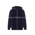 Men's Knitted Rib Zip-Through Thread Hoodie